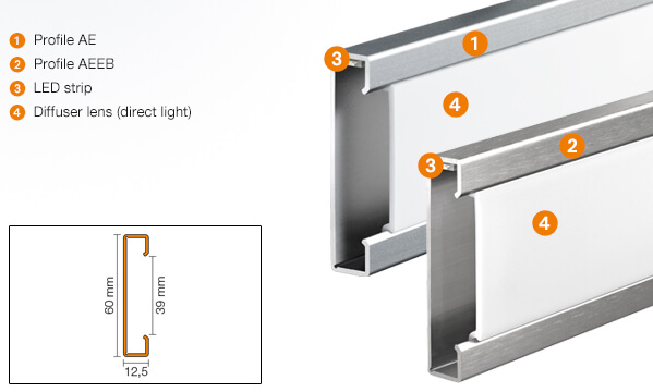 Plinthe LED ou profilé cantonnière en aluminium anodisé DESIGNBASE-QD