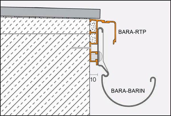 Edging profile for BARIN system BARA-RTP