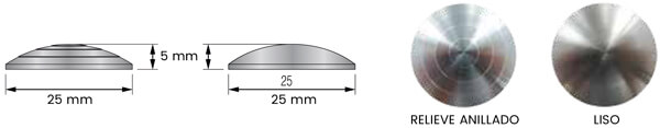 Boto podotàctil inoxidable per a paviment enganxats sense foradar