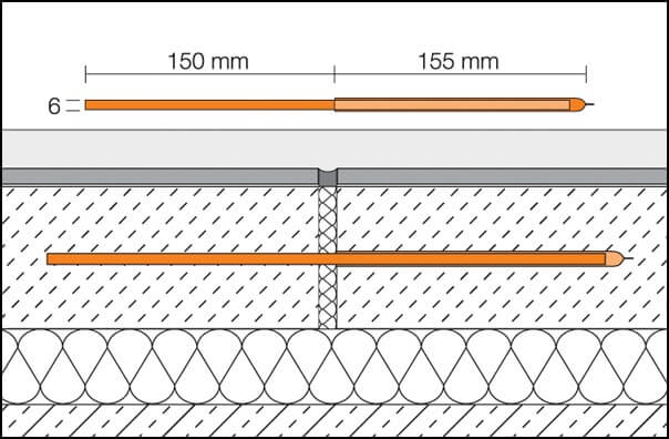 Screed expansion Key joint connectors for structural movements