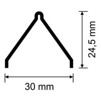 Guardavivos de PVC canto redondo para yeso 30x24,5 mm