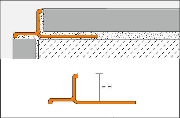 Profilé de bord en forme d'angle en aluminium anodisé INDEC