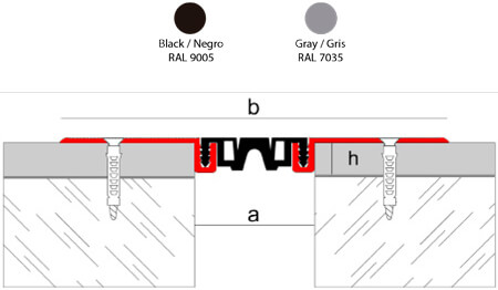 Overlapping structural expansion joint Novojunta Pro Basic SP