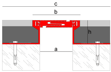 Strukturelle Dehnungsfuge aus Aluminium mit glatter Oberfläche