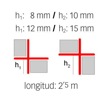 Profilo di angoli in alluminio ad angolo retto modello Novopilastra