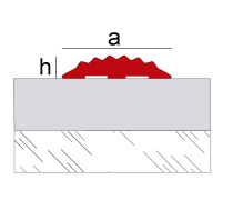 Anti-slip anodized aluminum podotactile profile superimposed