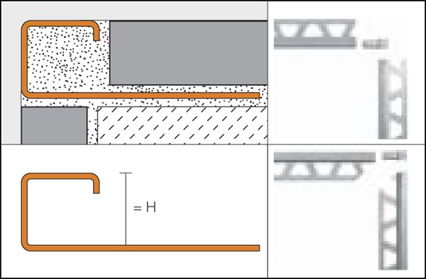 Perfil de vora quadrat en llautó cromat - QUADEC-MC