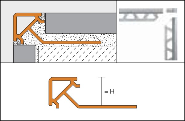 Colored PVC square edge profile QUADEC-PQ