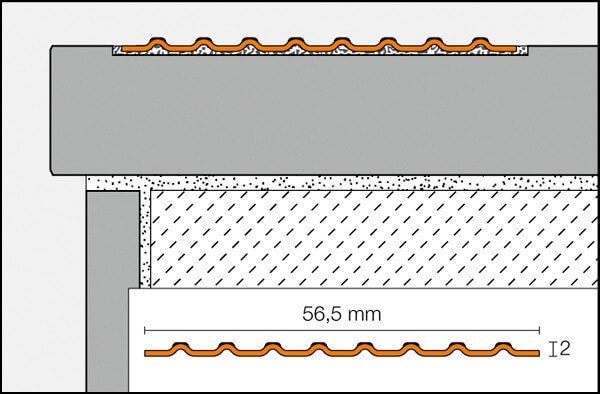 non-slip overlapping stainless steel stair tread profiles or stair nosing. TREP-E