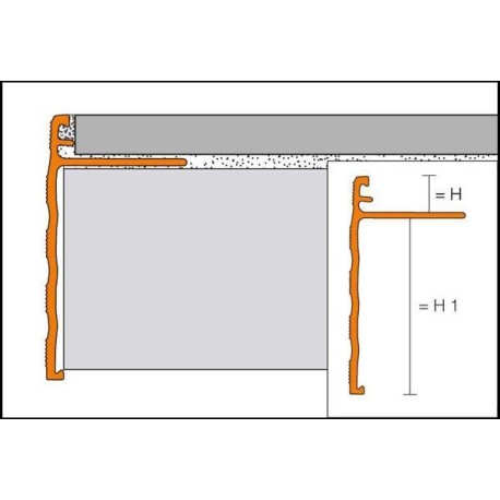 SCHIENE-STEP - Cantonera de aluminio para encimera