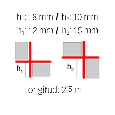 Novopilastra - Cantoneras de aluminio en ángulo recto - Croquis