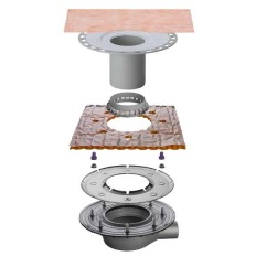 Sumidero ducha salida vertical y sifón DN50 KERDI-DRAIN KDBH50MSBB