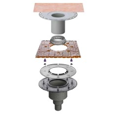 KERDI-DRAIN KDBV50MSBB - Sump shower tray vertical outlet without siphon for outdoor DN50