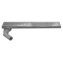 Gutter and stainless grid 90 mm eccentric horizontal outlet with siphon for work shower trays