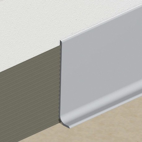 Plinthe en PVC souple ou socle en PVC et réunion au mur
