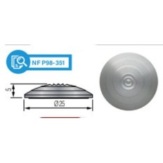 Dinaplot Aluminio - Botón podotáctil sobrepuesto con adhesivo