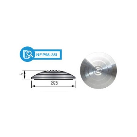 Dinaplot Aluminio - Botón podotáctil sobrepuesto con adhesivo