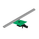 Gutter and stainless grid 50 mm central horizontal outlet with siphon for shower trays