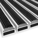 Entrance matting systems with aluminum profile rubber finish